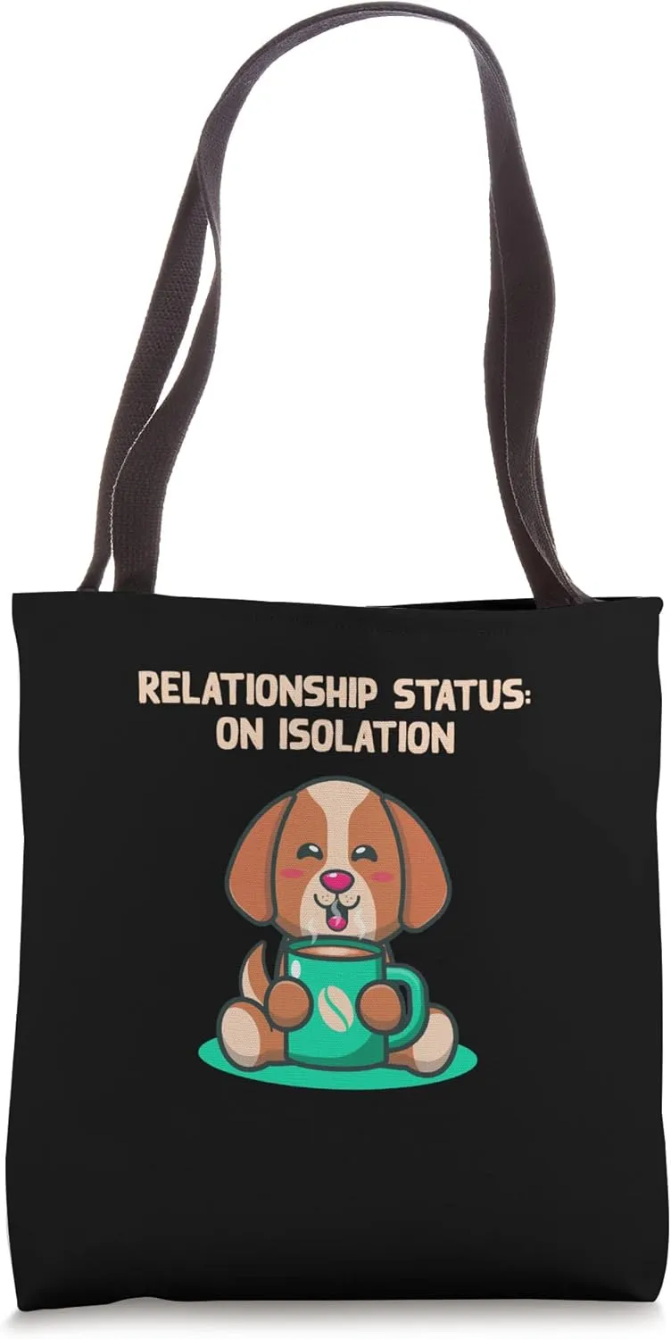 Relationship Status On Isolation Introvert Single Antisocial Tote Bag