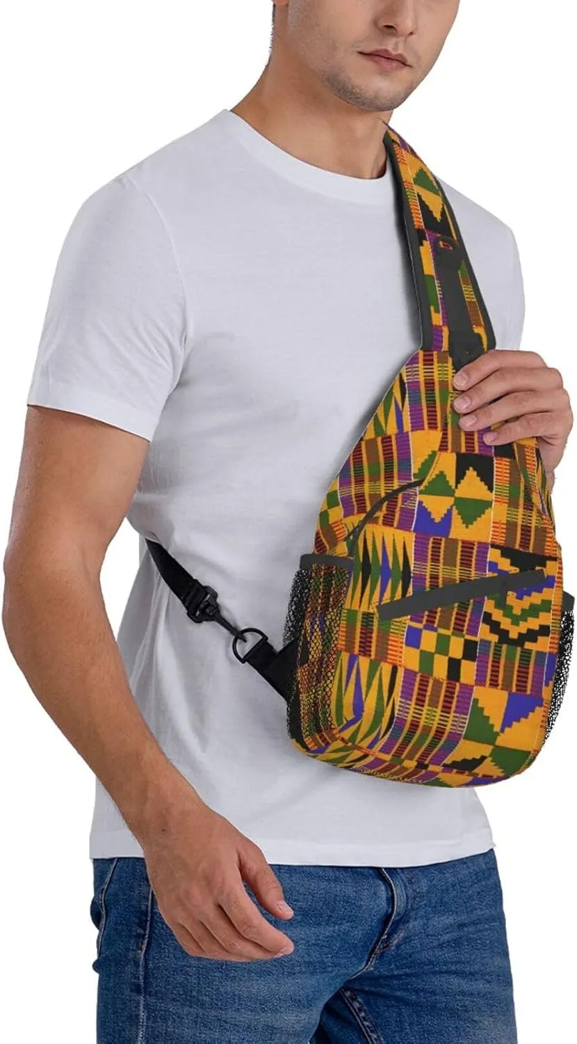 Retro African Tribe Sling Backpack African Multipurpose Crossbody Chest Bag Shoulder Bag Travel Hiking Daypack Bag