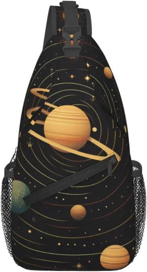 Retro astronomical pattern Sling Backpack Cross Chest Bag Travel Crossbody Bags for Men Women Fashion Daypack