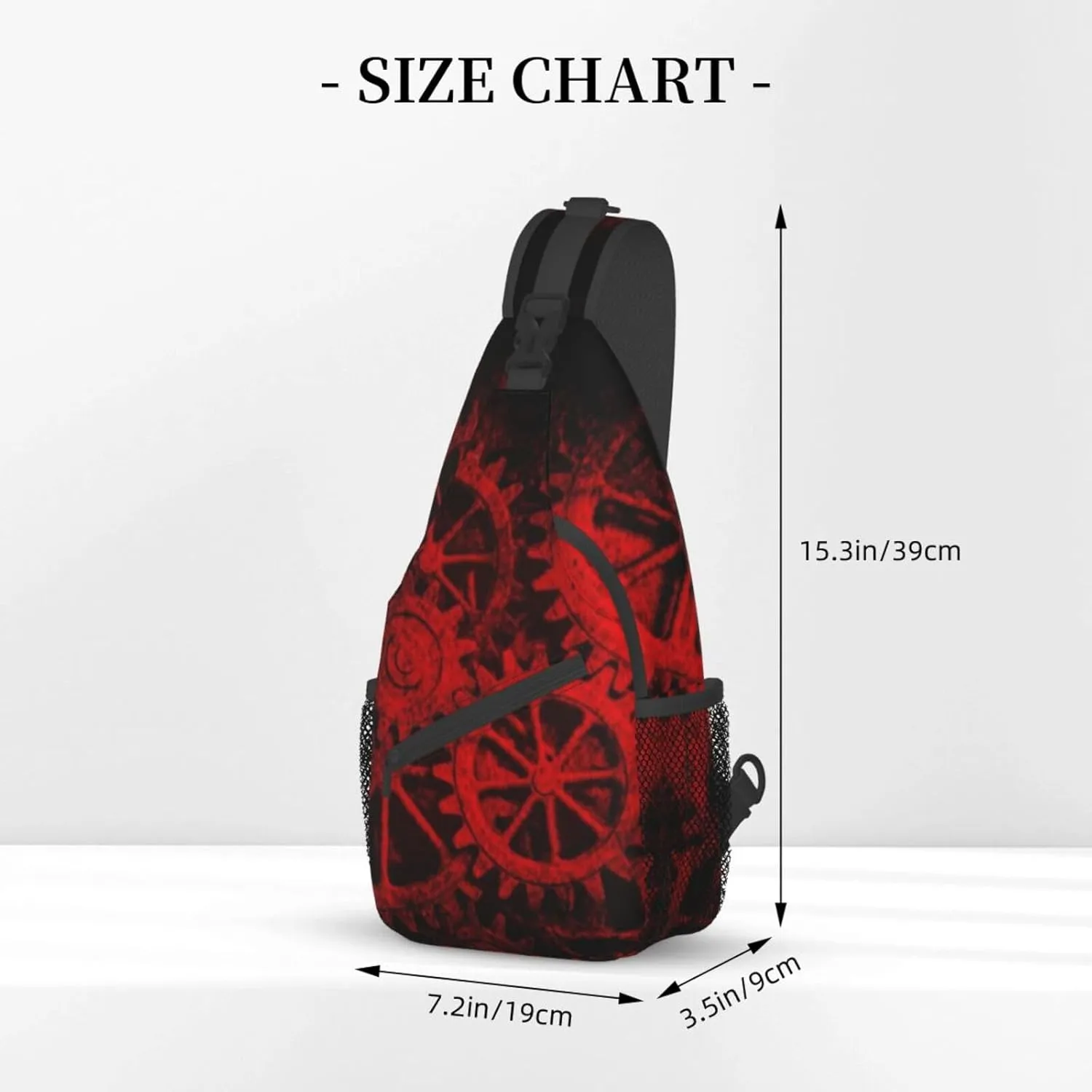 Retro Steampunk Crossbody Bag Clocks Shoulder Bag Backpack Steampunk Sling Bag Chest Casual Daypack