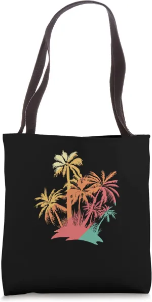 Retro Sunset Palm Trees Beach Vacation for Sun Worshipper Tote Bag