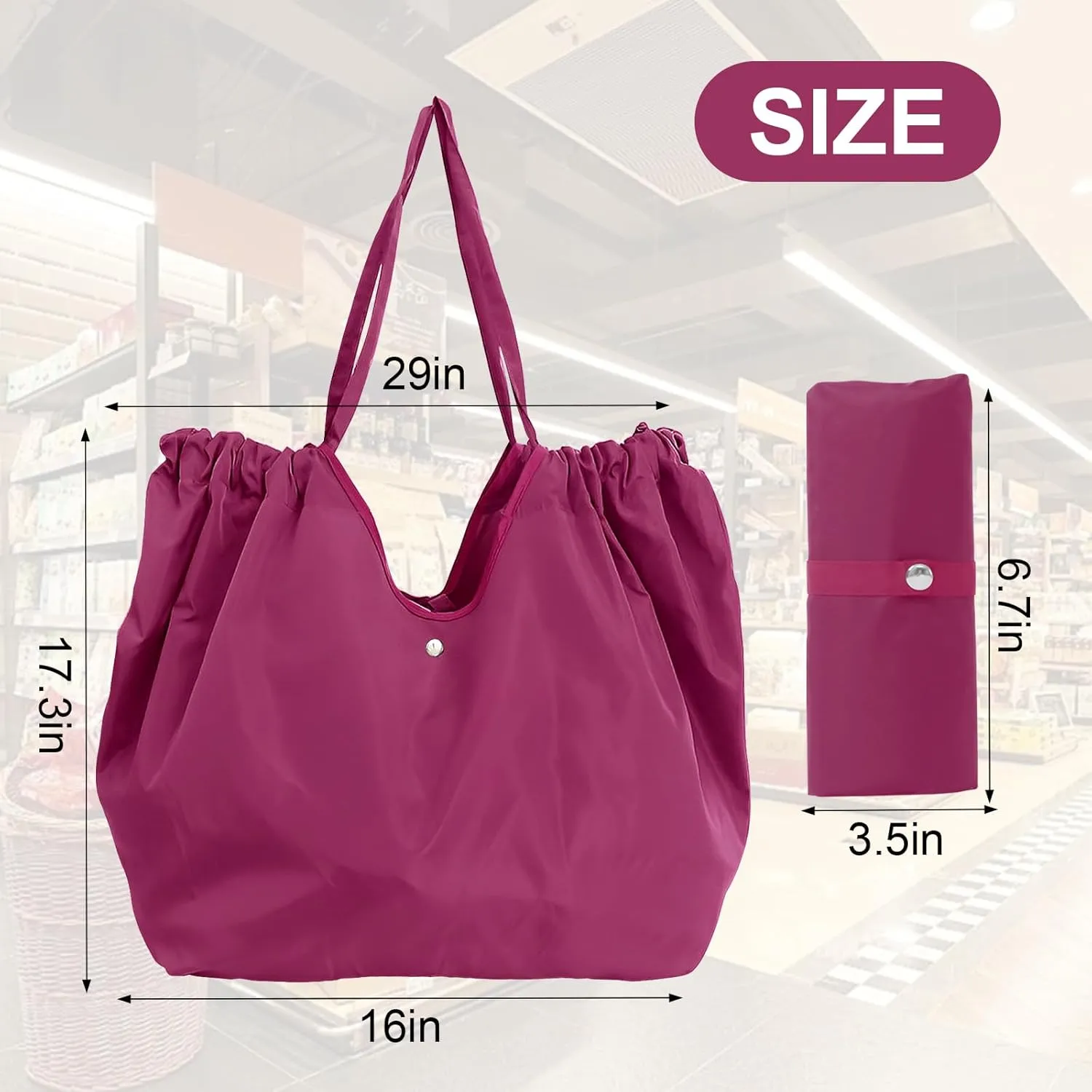 Reusable Grocery Bags,Reusable Shopping Bags,Folding Bags Totes,Stretchable and shrinkable shopping bag for Groceries