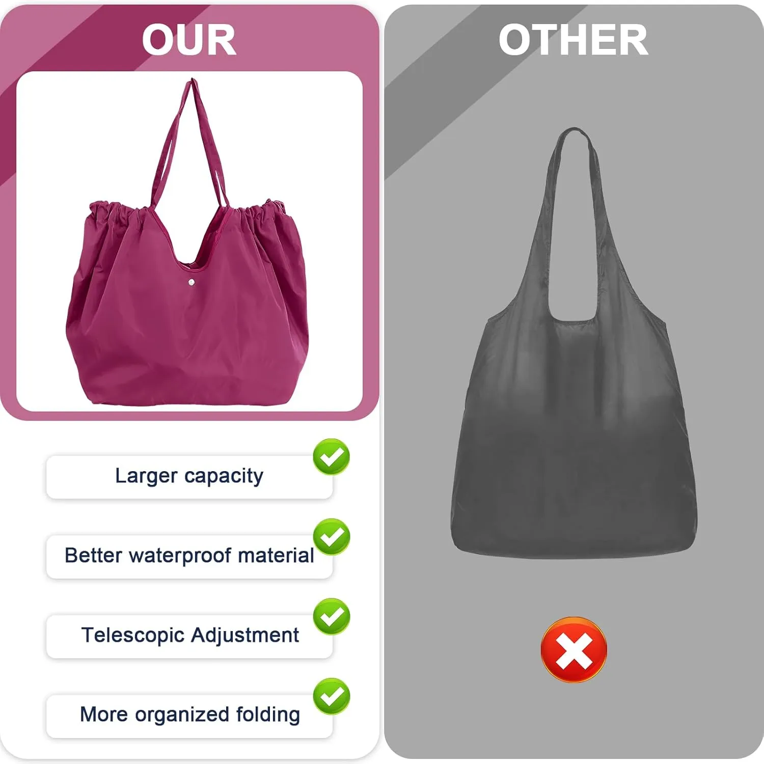 Reusable Grocery Bags,Reusable Shopping Bags,Folding Bags Totes,Stretchable and shrinkable shopping bag for Groceries