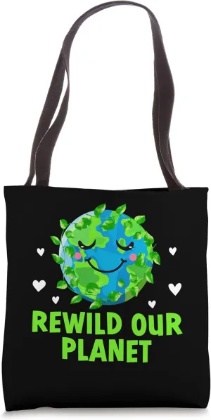Rewild Our Planet Forest Ecology Jungle Ecosystem Wildlife Tote Bag
