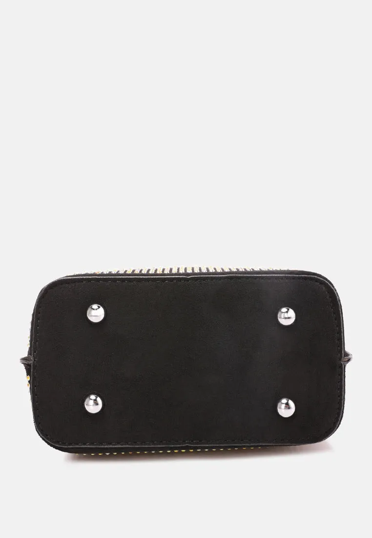 Rhinestone Embellished Crossbody Sling Bag