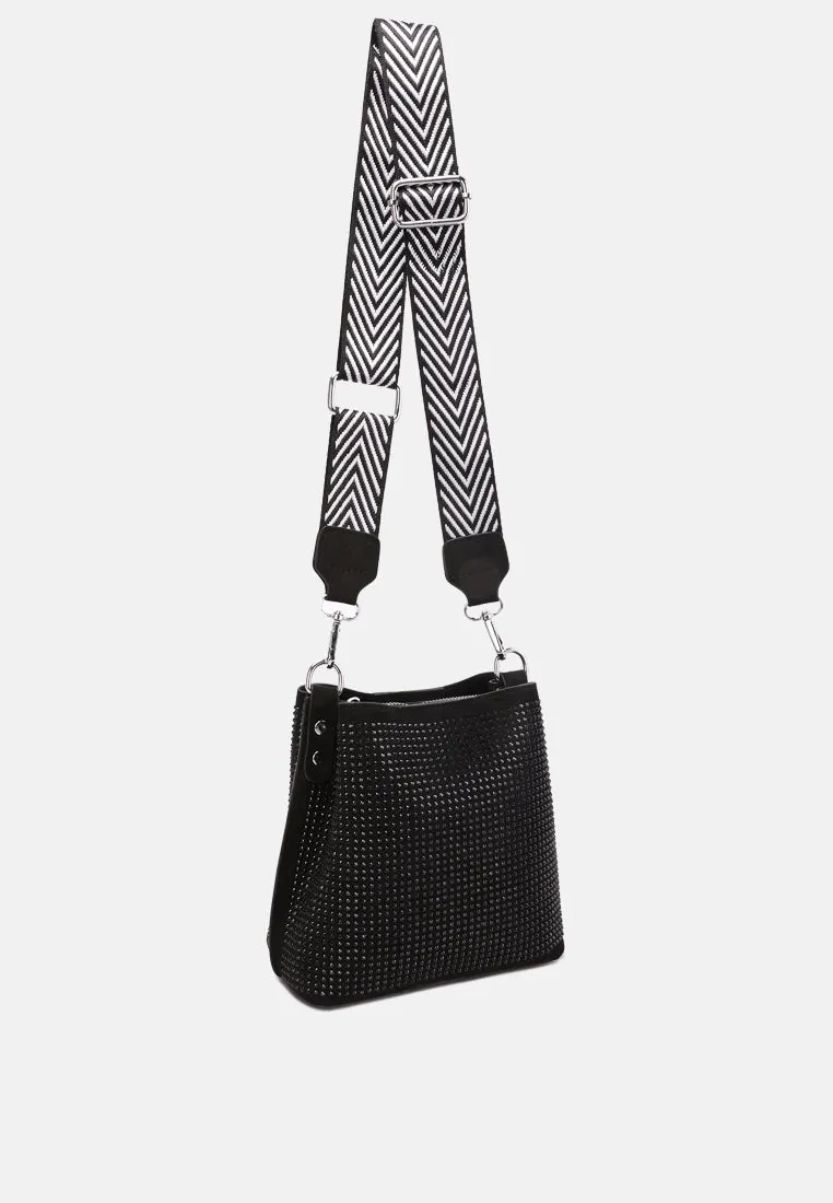 Rhinestone Embellished Crossbody Sling Bag