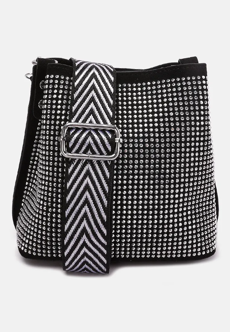 Rhinestone Embellished Crossbody Sling Bag