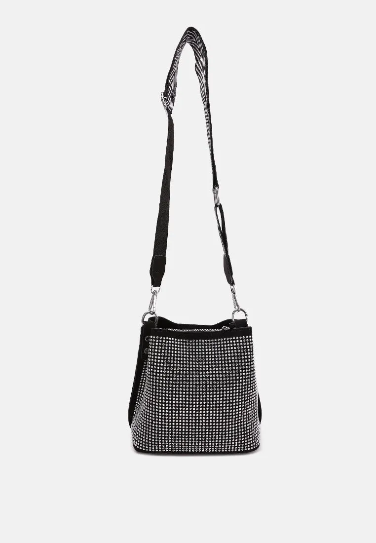 Rhinestone Embellished Crossbody Sling Bag