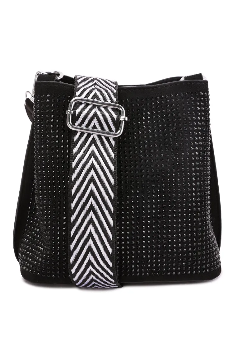 Rhinestone Embellished Crossbody Sling Bag