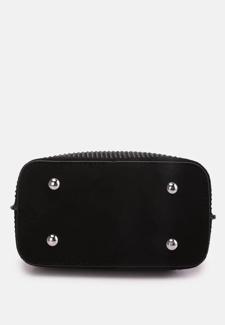 Rhinestone Embellished Crossbody Sling Bag