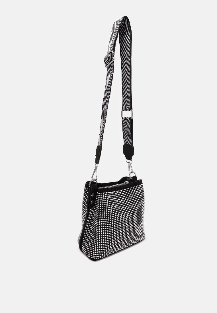 Rhinestone Embellished Crossbody Sling Bag