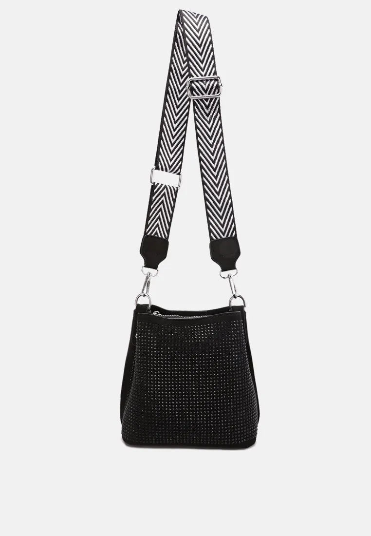 Rhinestone Embellished Crossbody Sling Bag