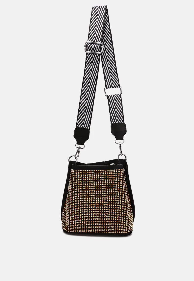 Rhinestone Embellished Crossbody Sling Bag