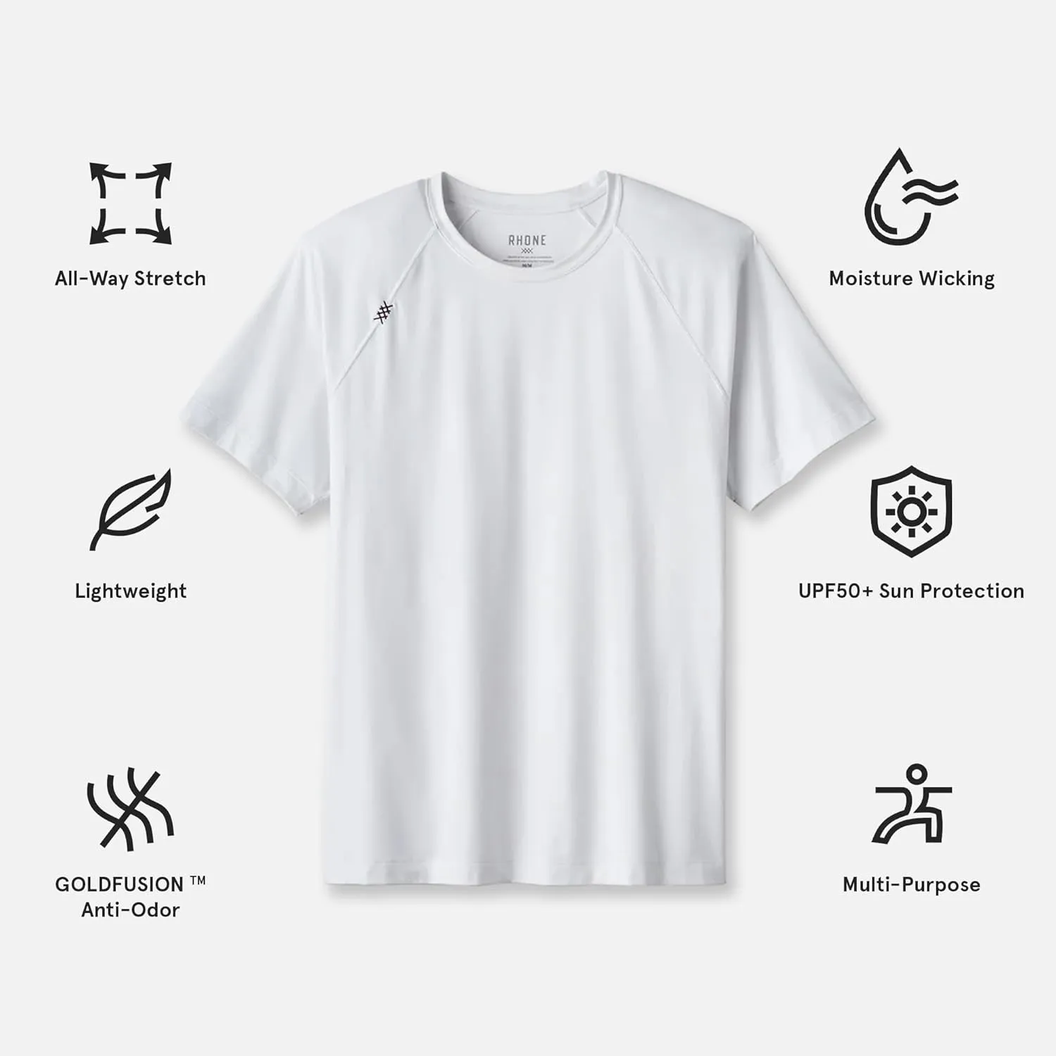Rhone Reign Mens Workout Shirts, Anti-Odor, Quick Dry Mens Gym Shirts, Workout Shirts for Men
