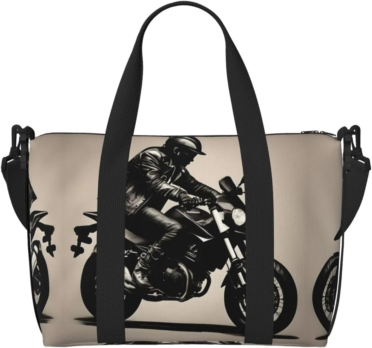 Rider Silhouette Print Versatile Travel Duffel Bag,The Companion For Business And Personal Trips