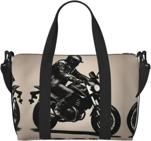 Rider Silhouette Print Versatile Travel Duffel Bag,The Companion For Business And Personal Trips