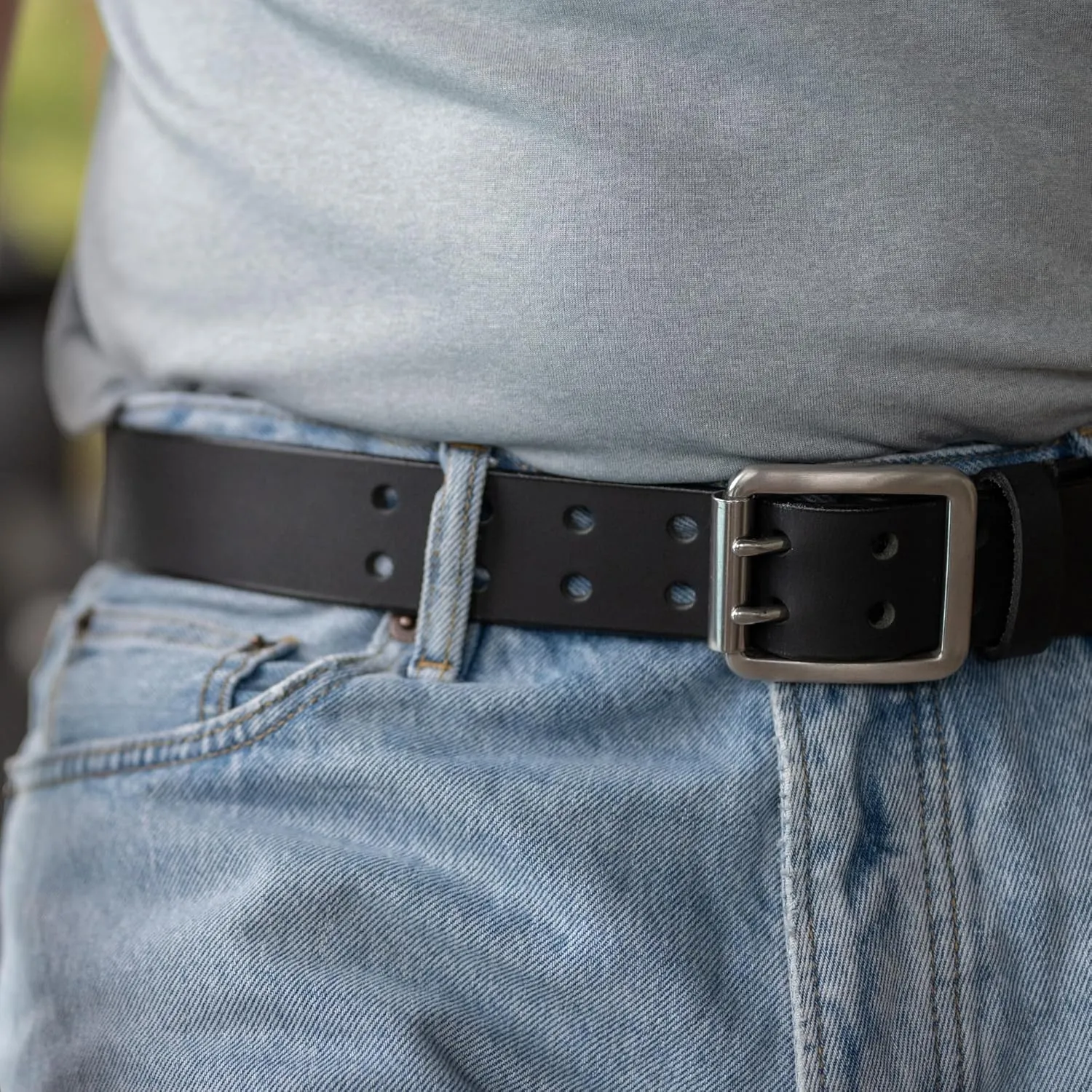 Ridgeline Trail Belt - Full Grain Leather Belt with Certified Nickel Free Double Pin Buckle