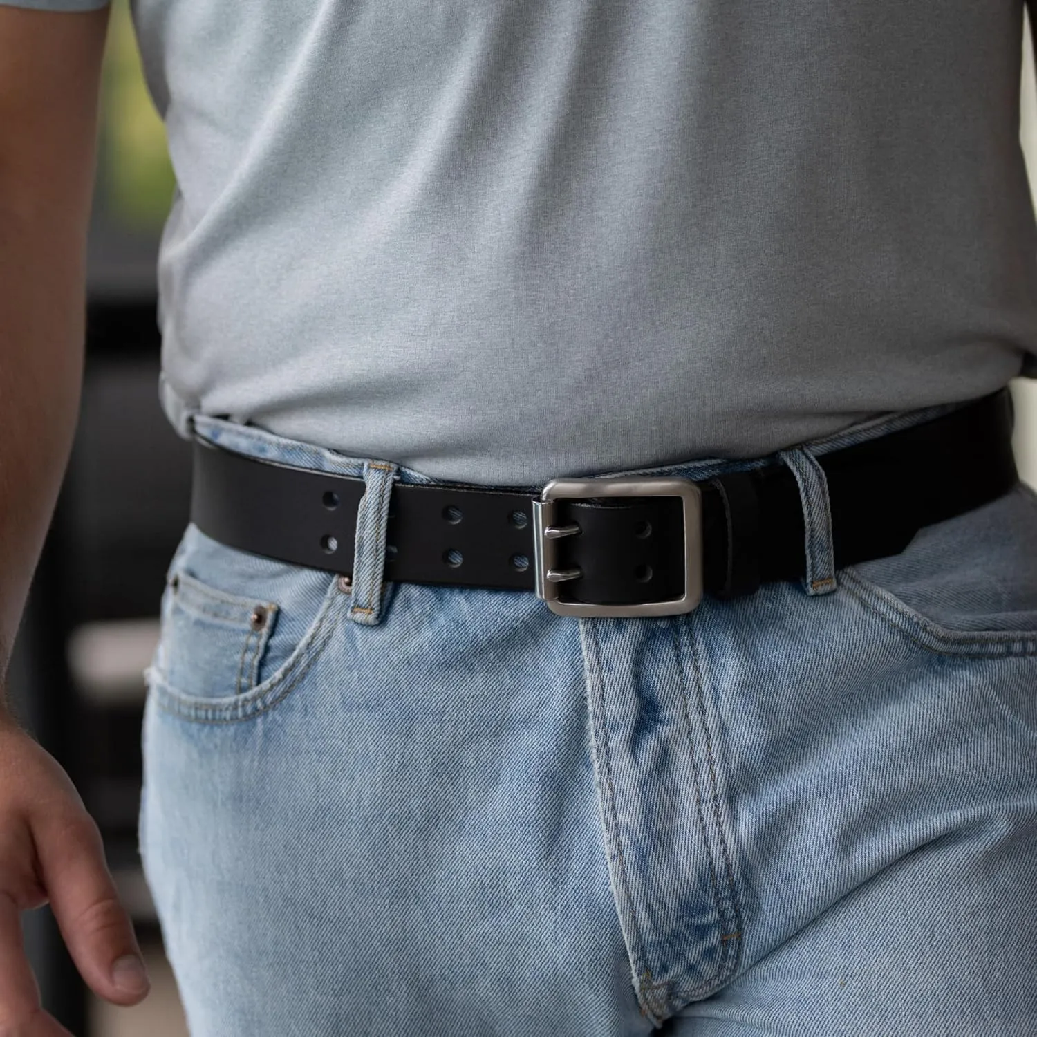 Ridgeline Trail Belt - Full Grain Leather Belt with Certified Nickel Free Double Pin Buckle
