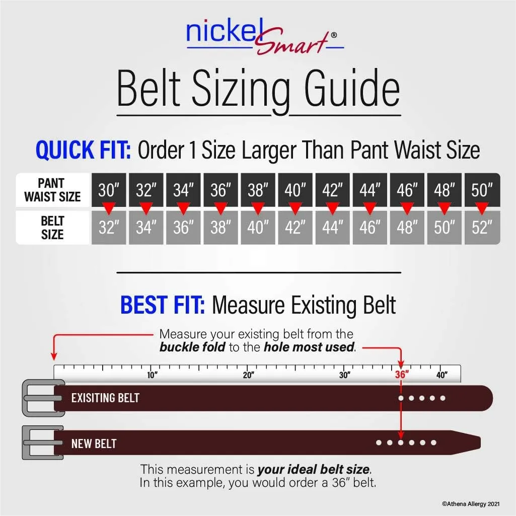 Ridgeline Trail Belt - Full Grain Leather Belt with Certified Nickel Free Double Pin Buckle