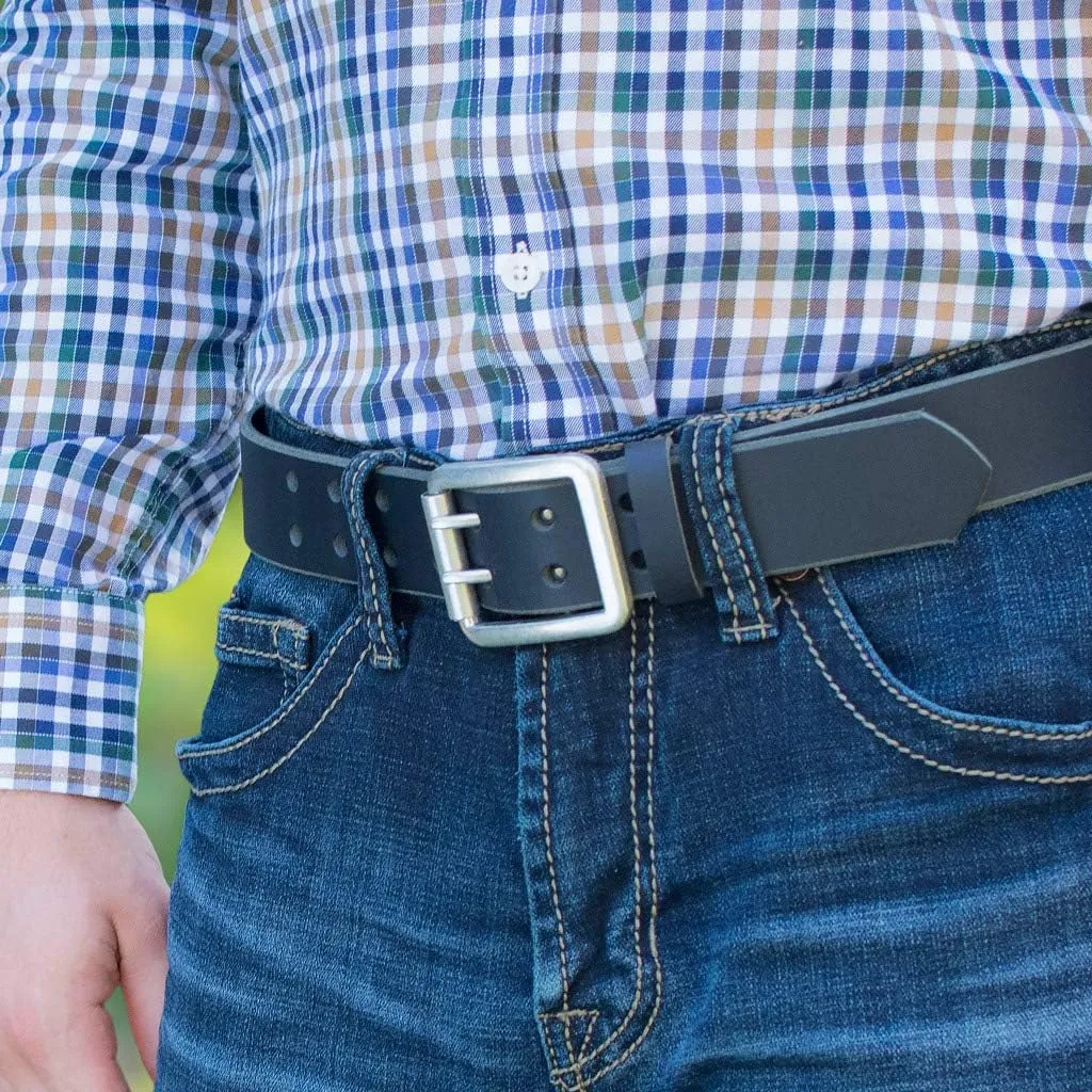 Ridgeline Trail Belt - Full Grain Leather Belt with Certified Nickel Free Double Pin Buckle