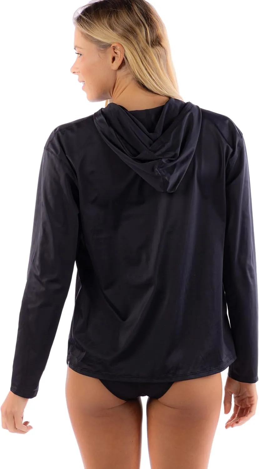 Rip Curl Women's Long Sleeve Zip-up, Hooded Rashguard with UPF 50  Sun Protection-Quick Dry, Moisture-Wicking Swim Shirt