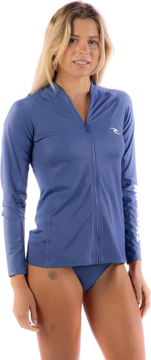Rip Curl Women's Long Sleeve Zip-up Rashguard with UPF 50  Sun Protection-Quick Dry, Moisture-Wicking Swim Shirt
