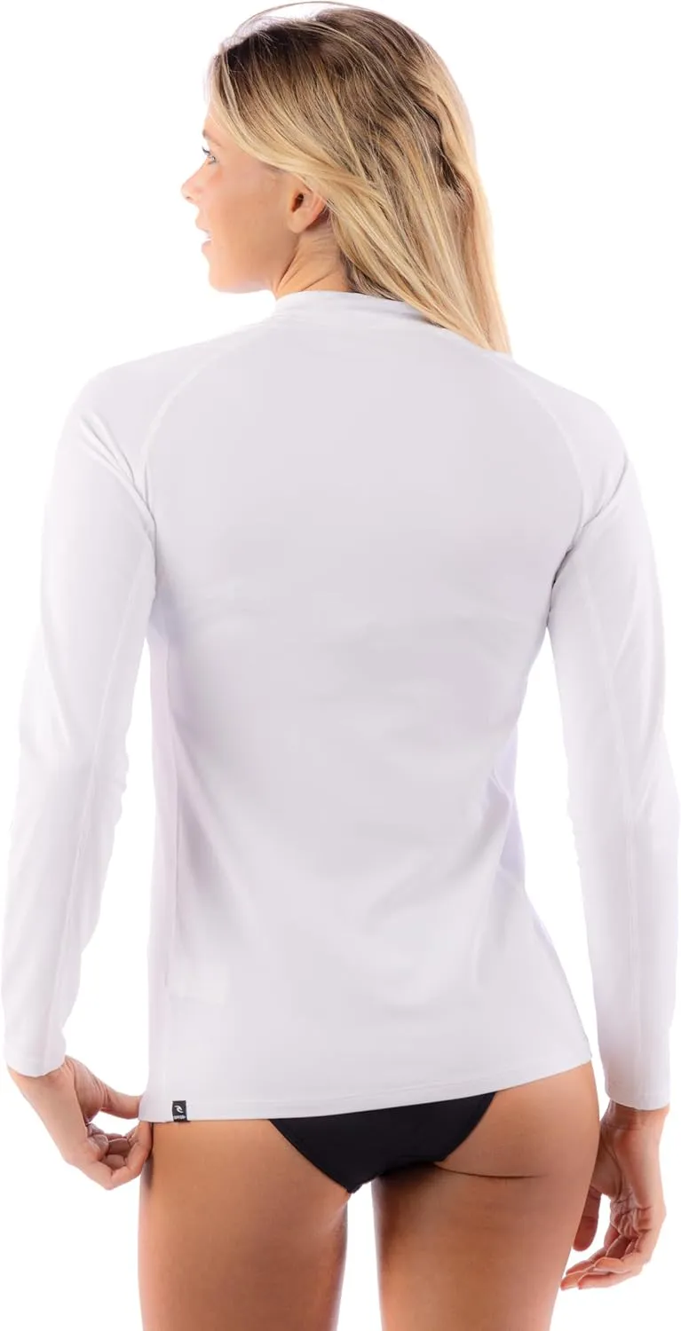 Rip Curl Women's Long Sleeve Zip-up Rashguard with UPF 50  Sun Protection-Quick Dry, Moisture-Wicking Swim Shirt
