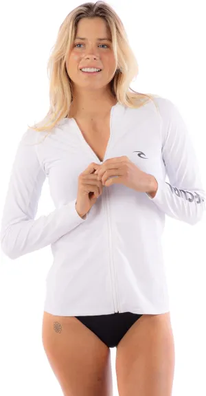 Rip Curl Women's Long Sleeve Zip-up Rashguard with UPF 50  Sun Protection-Quick Dry, Moisture-Wicking Swim Shirt