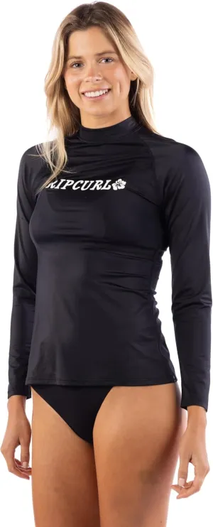 Rip Curl Women's UPF 50  Sun Protection, Long Sleeve Rashguard-Quick Dry, Moisture Wicking Swim Shirt