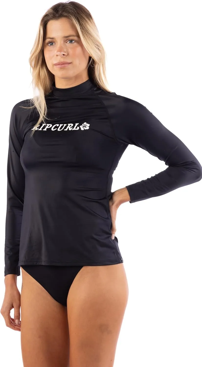 Rip Curl Women's UPF 50  Sun Protection, Long Sleeve Rashguard-Quick Dry, Moisture Wicking Swim Shirt