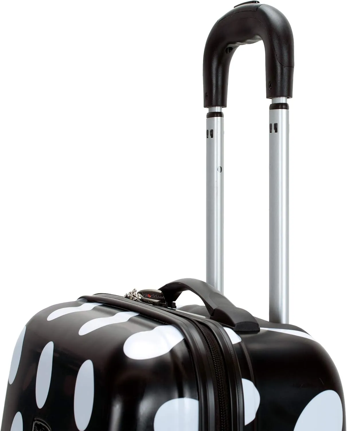 Rockland Laguna Beach Hardside Spinner Wheel Luggage, Black Dot, 3-Piece Set (22/24/28)