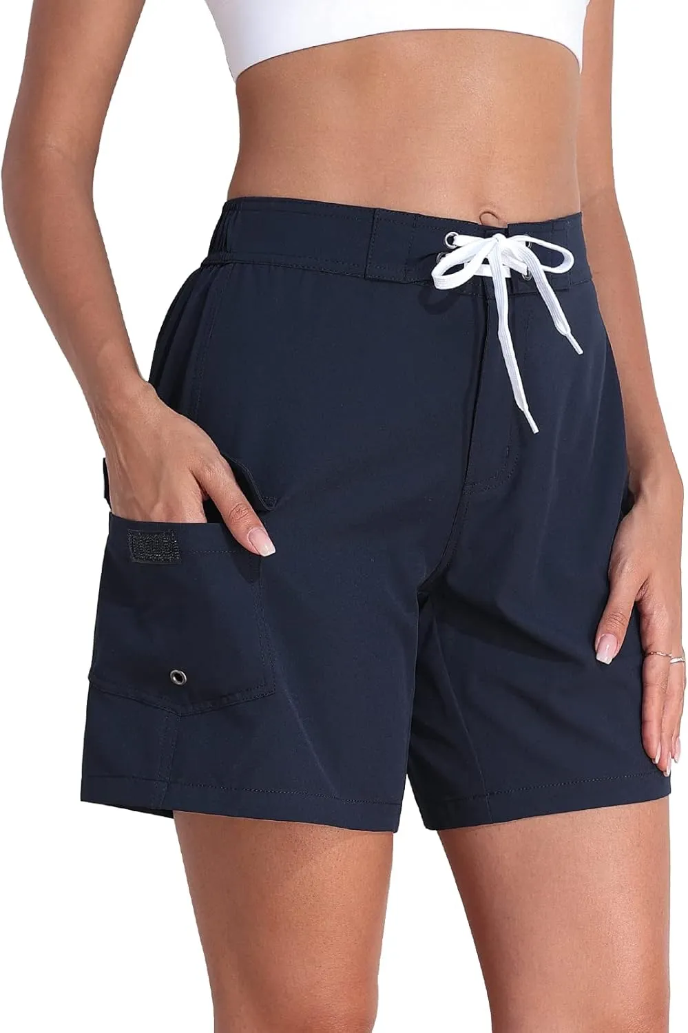 Rocorose Women's Swim Shorts 5" Quick Dry Swimsuit Bottom Summer Beach Board Shorts Trunks with Liner