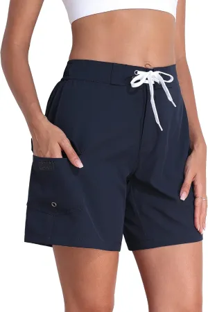 Rocorose Women's Swim Shorts 5" Quick Dry Swimsuit Bottom Summer Beach Board Shorts Trunks with Liner