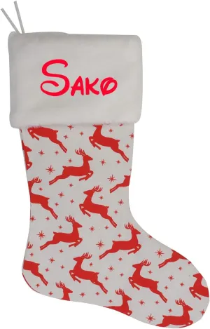 RONKAHSHOW Sako Personalized Name Christmas Stockings Custom Christmas Stockings Large Stocking Design Gifts Stocking Christmas Party