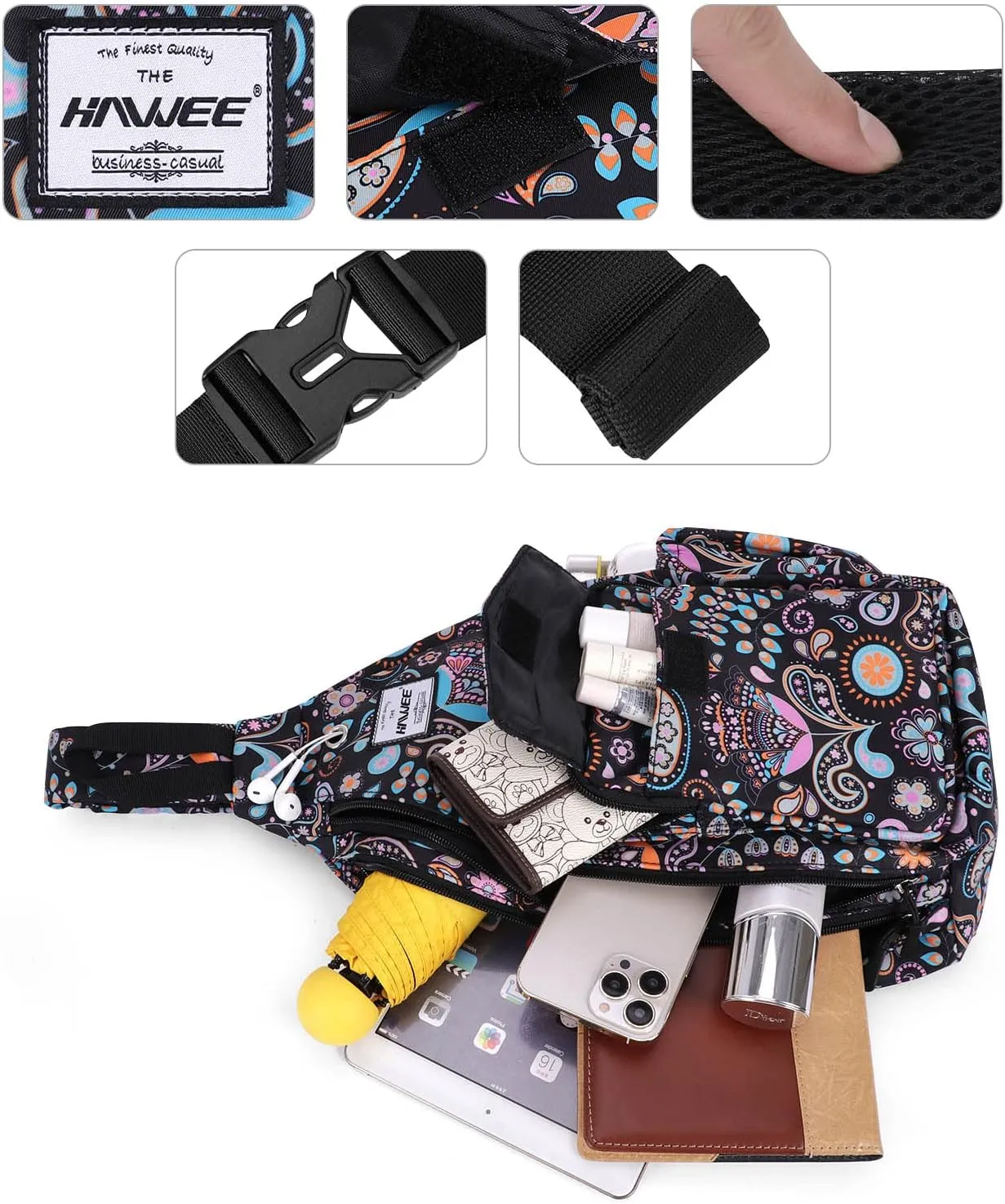 Rope Sling Bag for Women Men Casual Cross Body Daypack Backpack Adjustable Strap Water Repellent for Travel/Sport