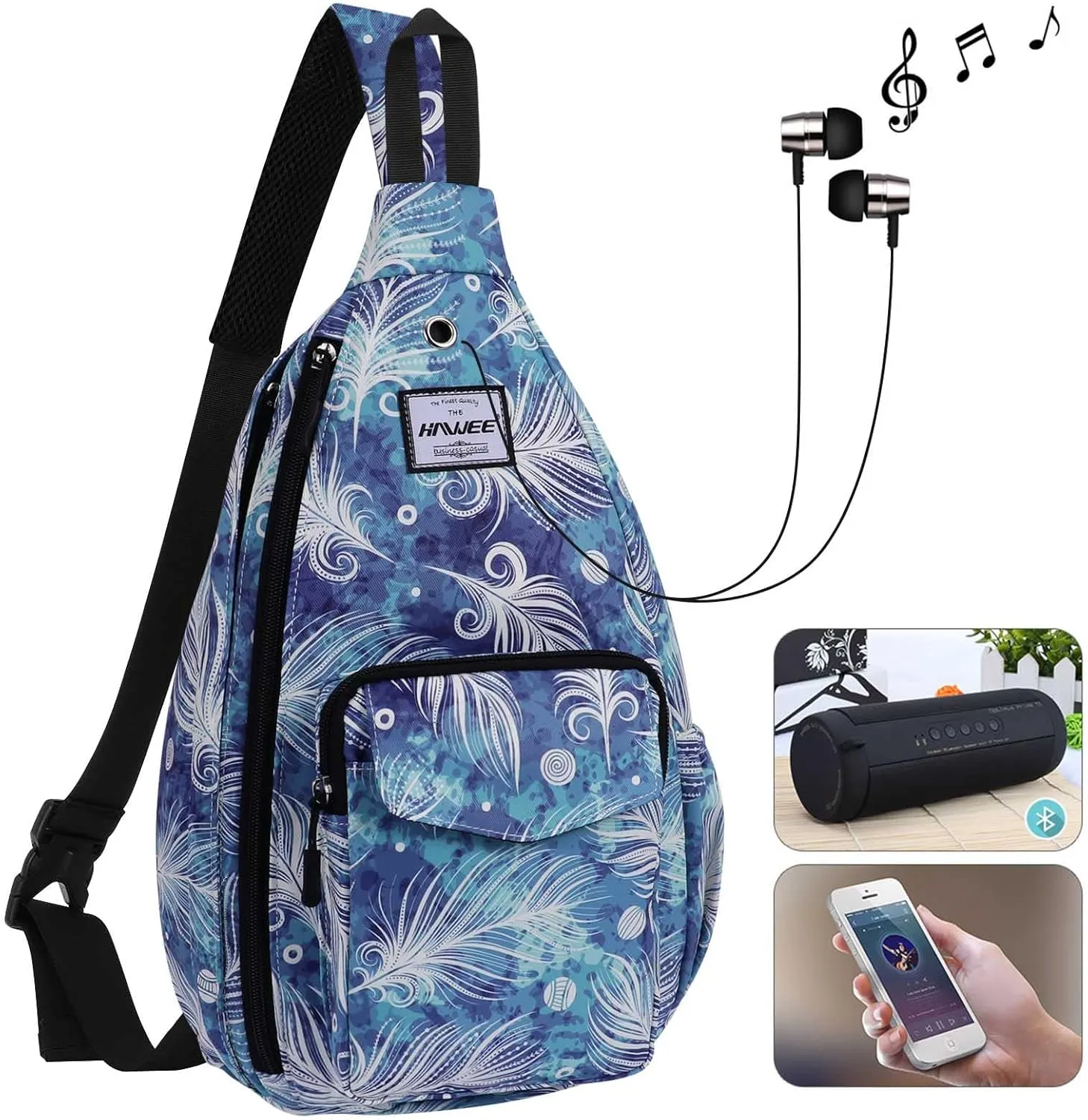 Rope Sling Bag for Women Men Casual Cross Body Daypack Backpack Adjustable Strap Water Repellent for Travel/Sport