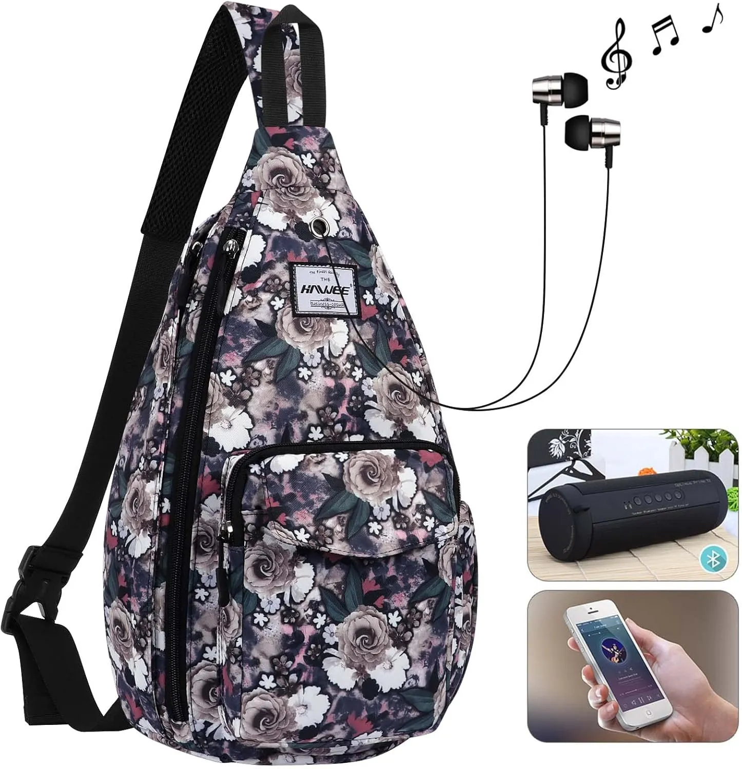 Rope Sling Bag for Women Men Casual Cross Body Daypack Backpack Adjustable Strap Water Repellent for Travel/Sport