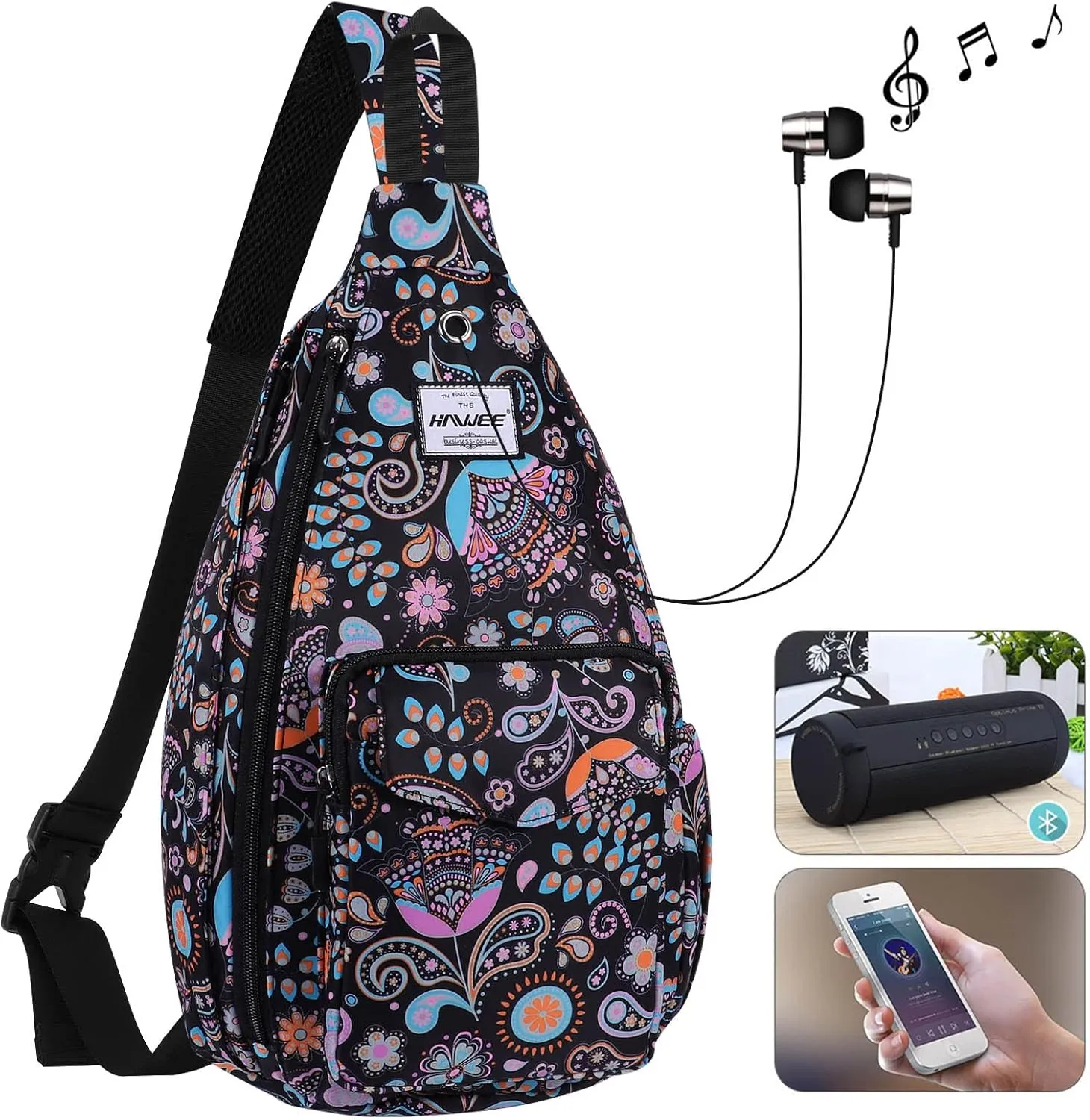 Rope Sling Bag for Women Men Casual Cross Body Daypack Backpack Adjustable Strap Water Repellent for Travel/Sport