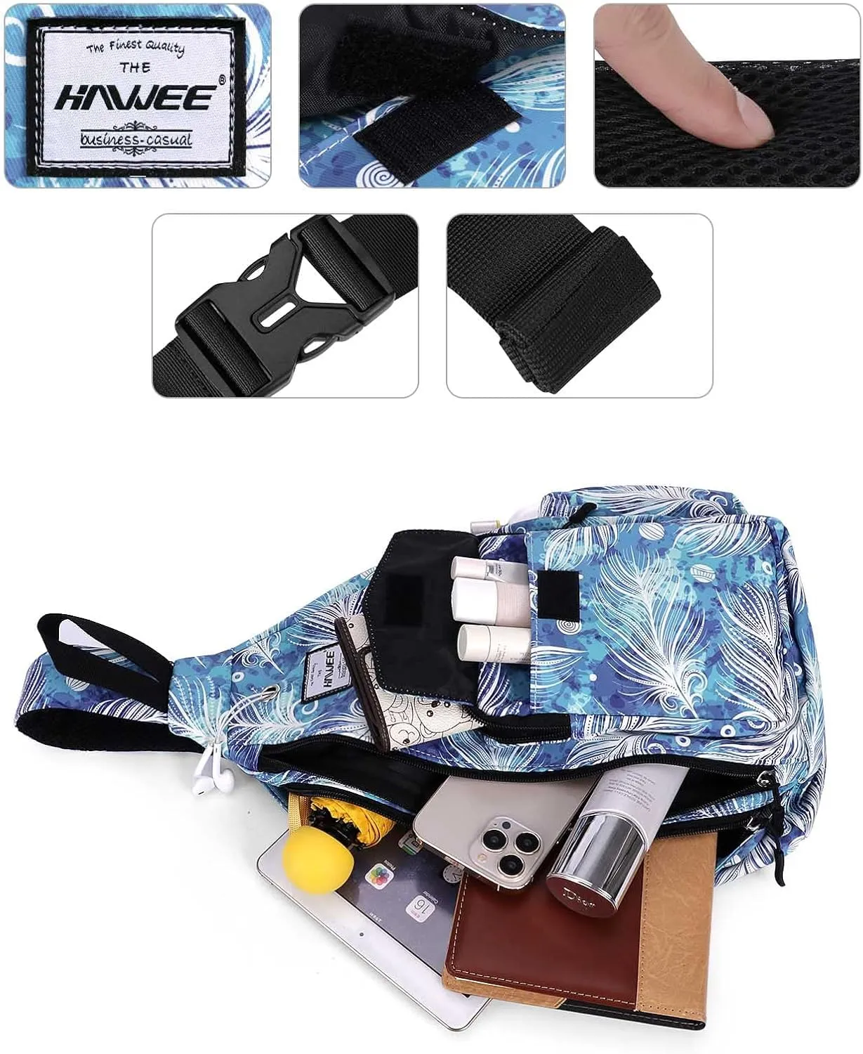 Rope Sling Bag for Women Men Casual Cross Body Daypack Backpack Adjustable Strap Water Repellent for Travel/Sport