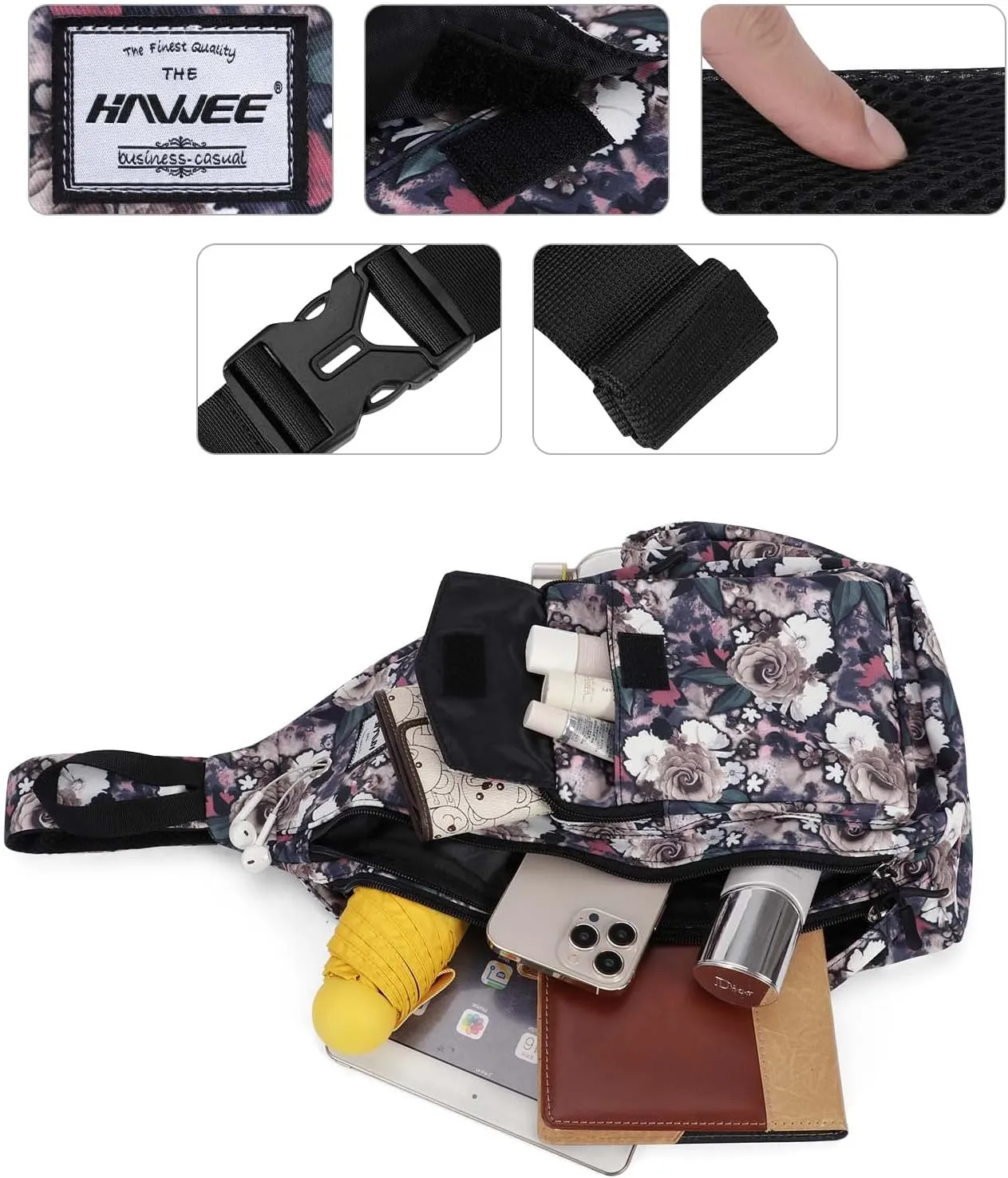 Rope Sling Bag for Women Men Casual Cross Body Daypack Backpack Adjustable Strap Water Repellent for Travel/Sport