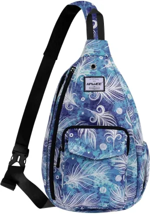 Rope Sling Bag for Women Men Casual Cross Body Daypack Backpack Adjustable Strap Water Repellent for Travel/Sport