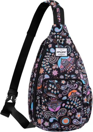 Rope Sling Bag for Women Men Casual Cross Body Daypack Backpack Adjustable Strap Water Repellent for Travel/Sport