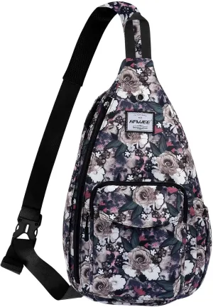 Rope Sling Bag for Women Men Casual Cross Body Daypack Backpack Adjustable Strap Water Repellent for Travel/Sport