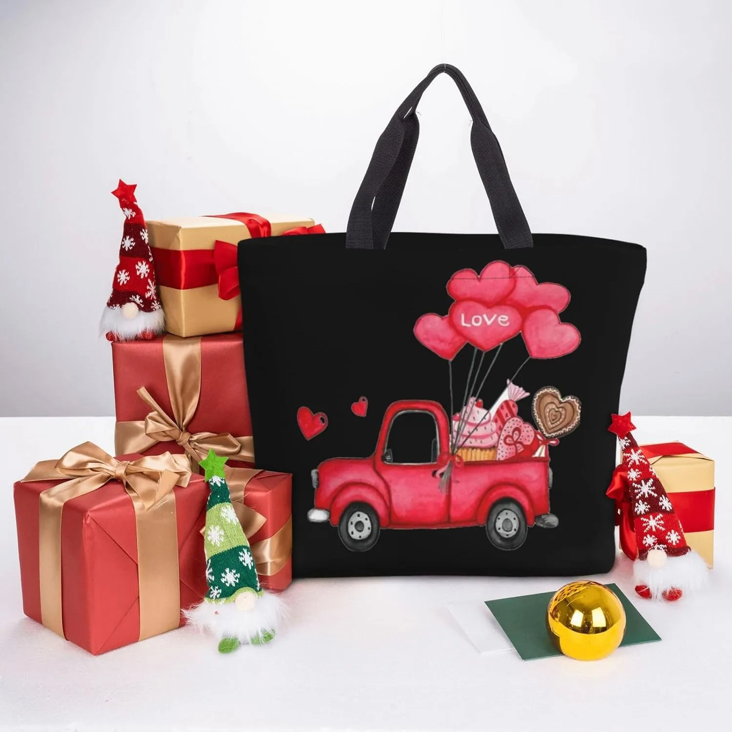 Rose Gold Glitter Print Tote Bag Casual Shoulder Bag Handbag Reusable Shopping Travel Bag Gifts For Women