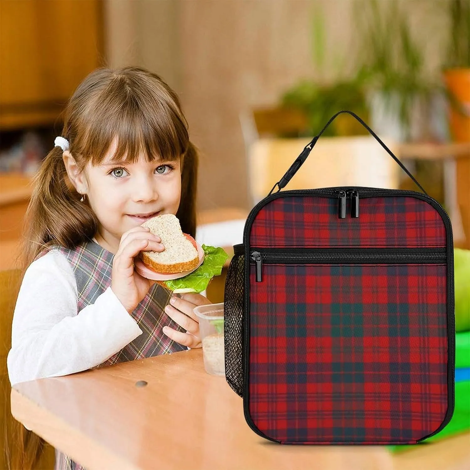 Ross Red Tartan Clans of Scotland Fashion Insulation, Reusable Handle, Portable Insulation Bag Unisex