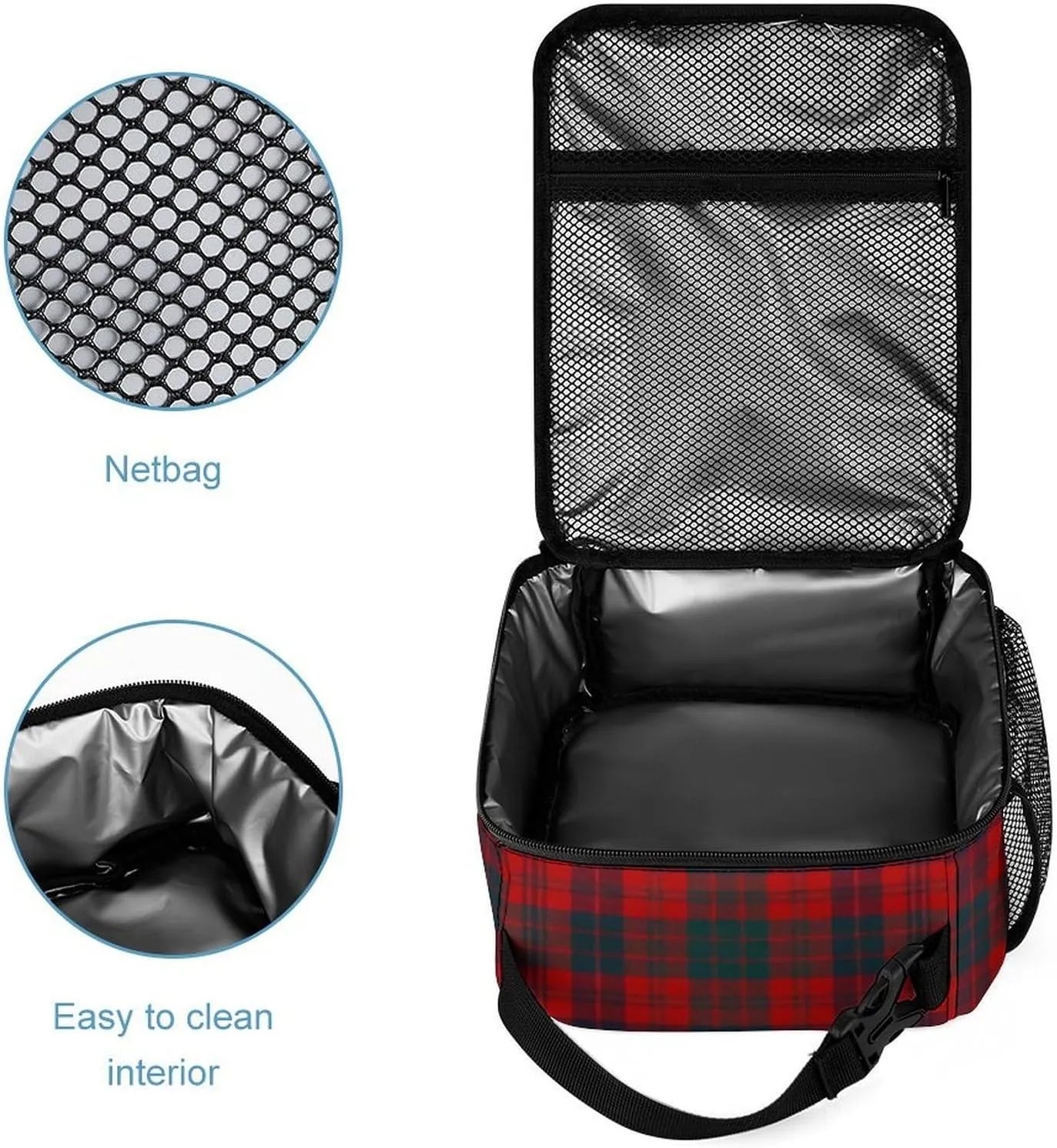 Ross Red Tartan Clans of Scotland Fashion Insulation, Reusable Handle, Portable Insulation Bag Unisex
