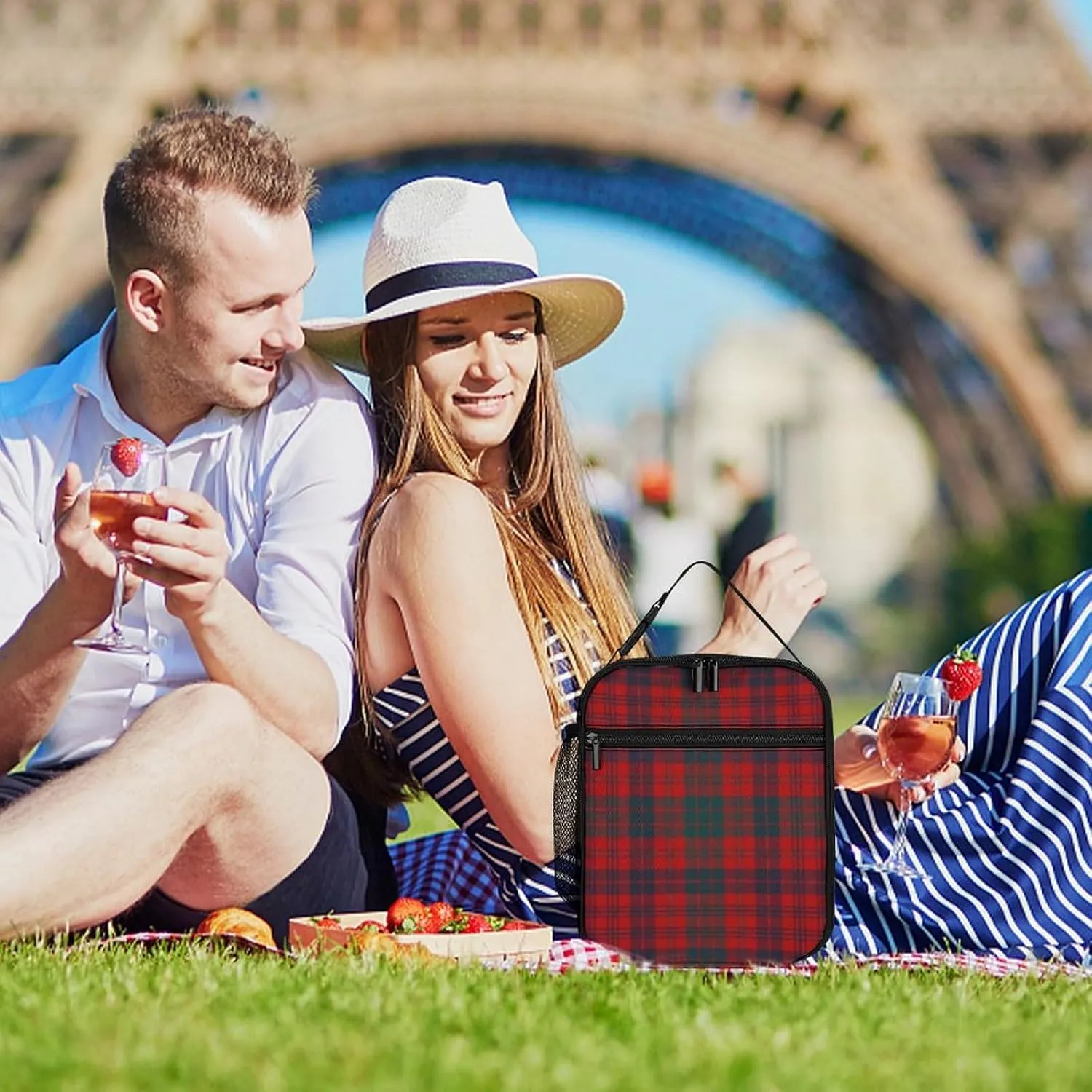 Ross Red Tartan Clans of Scotland Fashion Insulation, Reusable Handle, Portable Insulation Bag Unisex