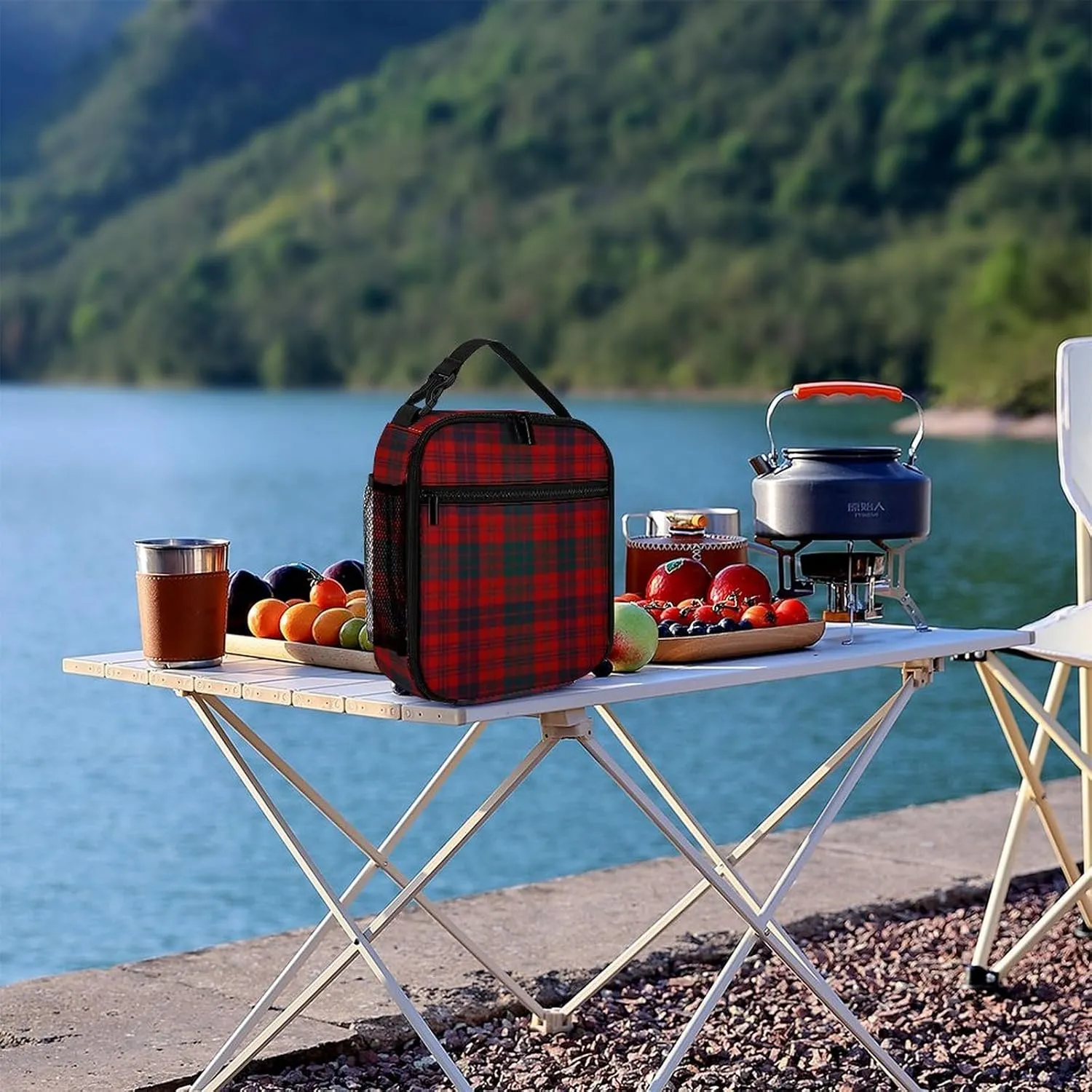 Ross Red Tartan Clans of Scotland Fashion Insulation, Reusable Handle, Portable Insulation Bag Unisex