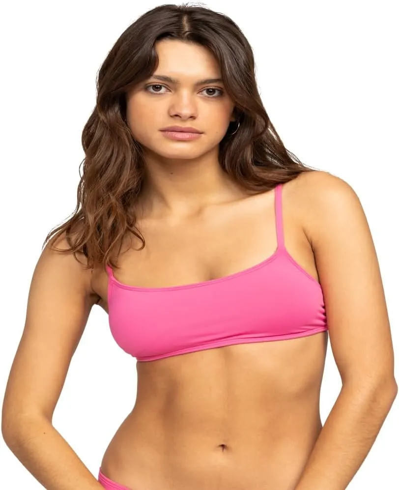 Roxy Women's Bikini 2 Piece Bralette Bathing Suit, Removable Pads-Swimsuit Top with Adjustable Straps (XS-XXL)