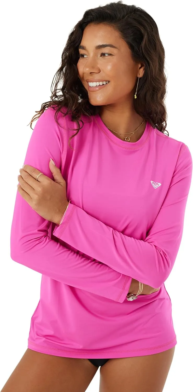 Roxy Women's Rashguard – UPF 50 , Surf, Hiking, Beach Volley, Workout, Yoga, Quick-Dry Swim Shirt